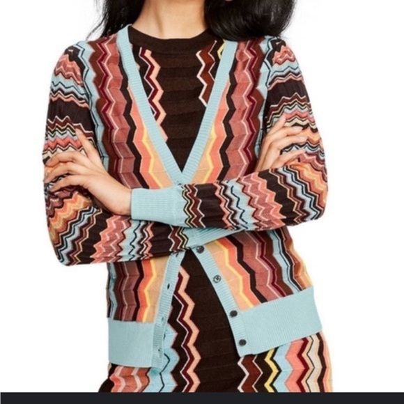 Missoni For Target Cardigan Chevron Button Down Sweater V Neck Size Extra Large - Picture 1 of 14